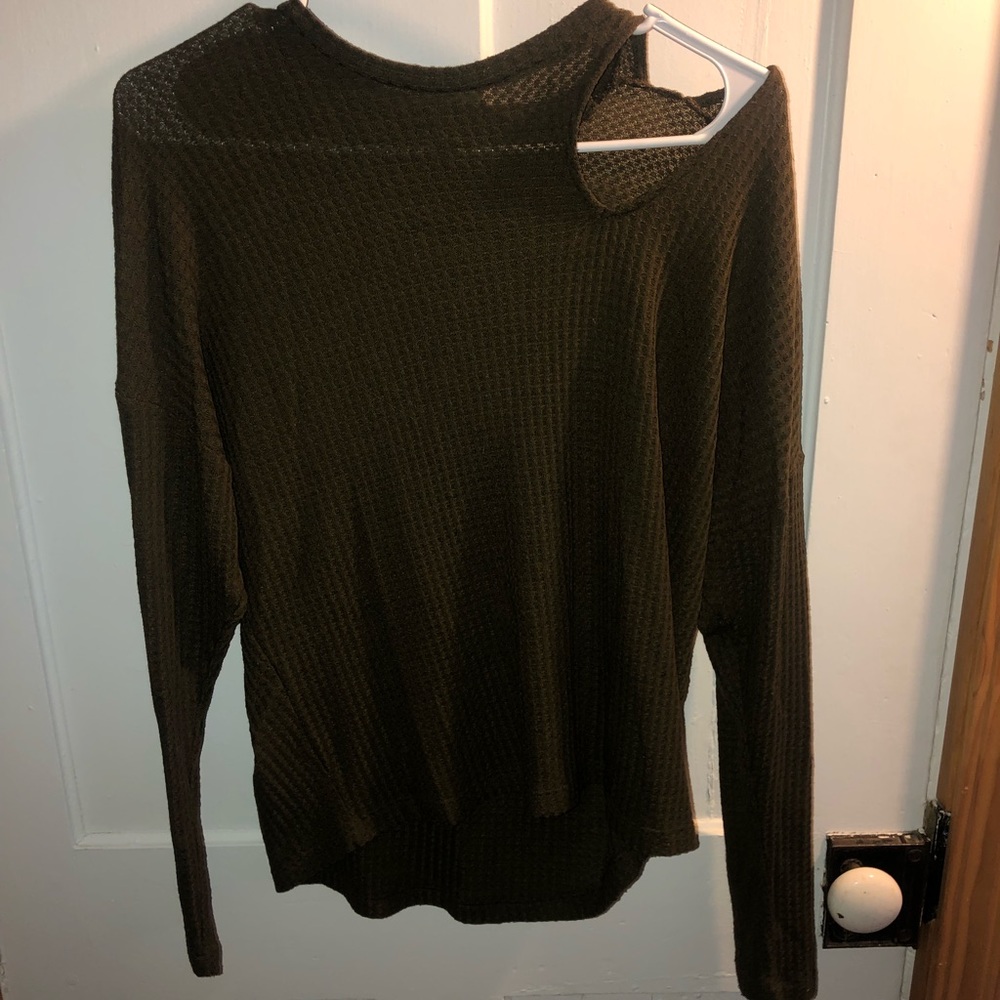 Green knit long sleeve